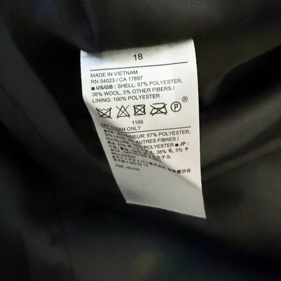 BANANA REPUBLIC | NWT Wool Blend Houndstooth Blazer Jacket Black White | Size 18 - Picture 11 of 11